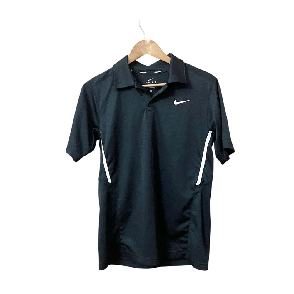 Nike Tennis Women’s Black White Polo Shirt XL Fitted Collared Activewear